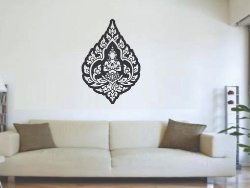 Quadro Decorativo Buda Namastê - Mdf Preto 3mm Para Presente