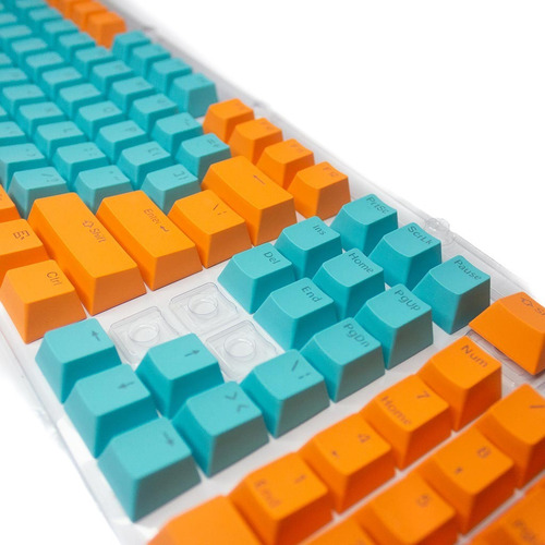 Imagen 2 de 2 de Keycaps Set Color Naranjo + Celeste