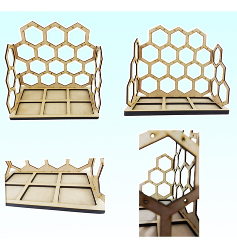 Exhibidor Aretes Tipo Panal De 22 Espacios Mdf 3mm