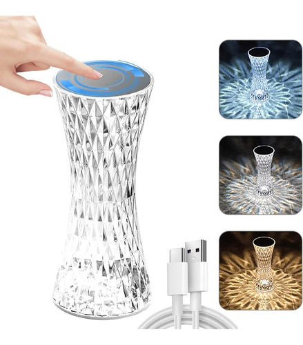 Fa Lámpara De Mesa De Cristal Con Control Táctil Led Con