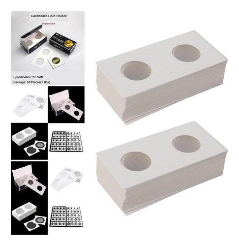 100/set Cartón Grueso Monedero 2x2 Almacenamiento