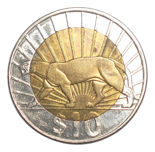 Uruguay 10 Pesos 2015 Conmemorativa Fauna - Puma - Km#134