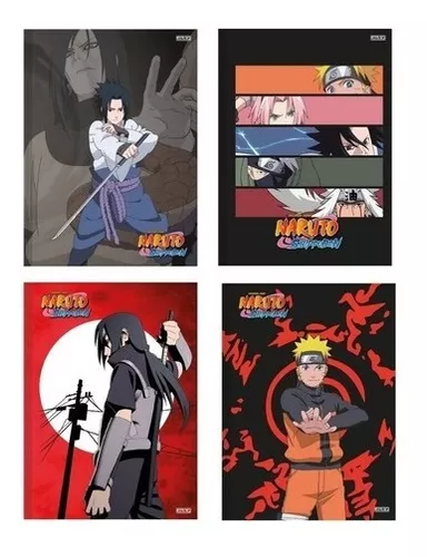 Kit 2 Cadernos Naruto Shippuden Brochurinha Pequeno 80 Fls Naruto