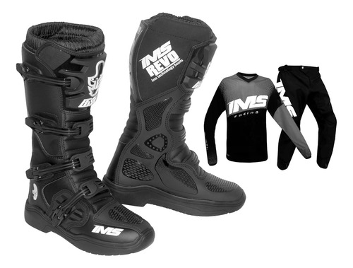 Kit Bota Ims Revolution + Conjunto Mx Preto  Lançamento