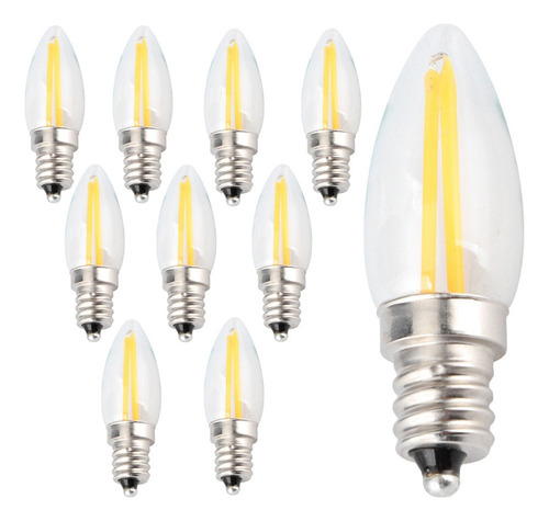 Bombilla Led 10pcs E12 Filamento Largo Pequeña S Lámpara Reg