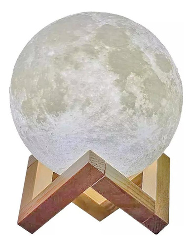 Luminária Lua Cheia 10cm 3d Abajur Led 2 Cores