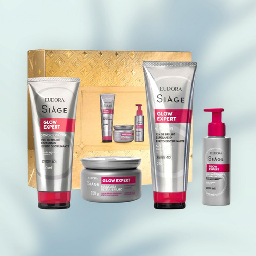 Kit Eudora Glow Expert Siàge Shampo0+cond+masc+leave-in