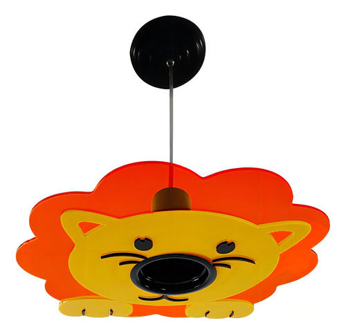 Luminária Pendente Leão Infantil Bichinho Zoo Quarto Bebê
