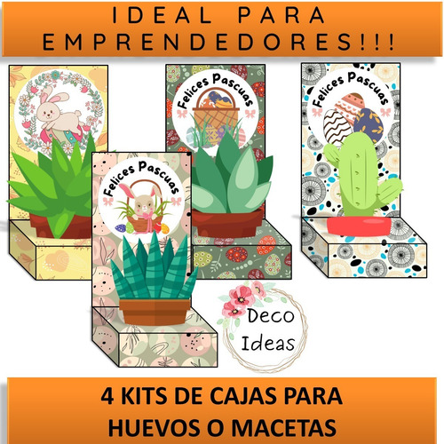 Imagen 3 de 6 de Kit Imprimible 08 Pascuas Caja Porta Huevo + Etiqueta + Tag