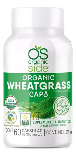 Wheatgrass (pasto De Trigo) (60 Caps) Organic Side Greenside