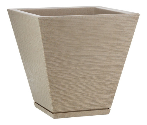 Imagen 5 de 5 de Maceta Plástica Rotomoldeada Piramidal 34 Cm Moderna + Plato