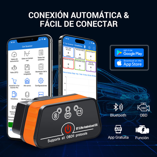 Escáner Automotriz Mini Obd2 Con Bluetooth Android Ios Sc03y