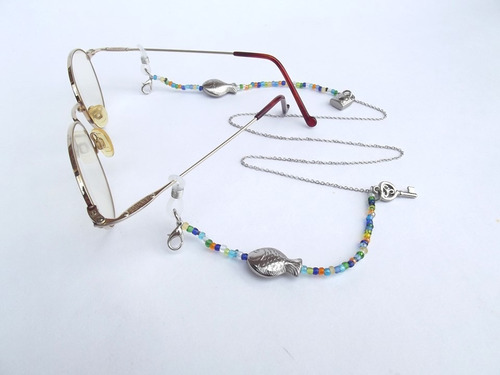 Imagen 2 de 6 de Cuelga Gafas Cuelga Tapabocas Cadena Acero Accesorio Livian