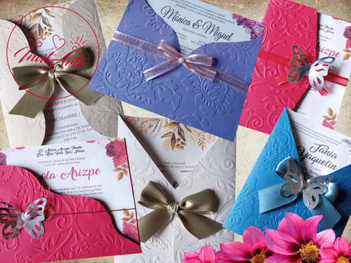 50 Invitaciones Completa Multimodelo Sinaí Con Texturas