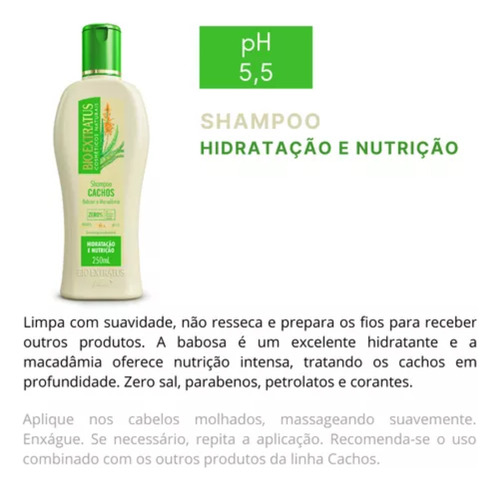 Kit Bio Extratus Cachos Shampoo 250ml + Finalizador 500ml