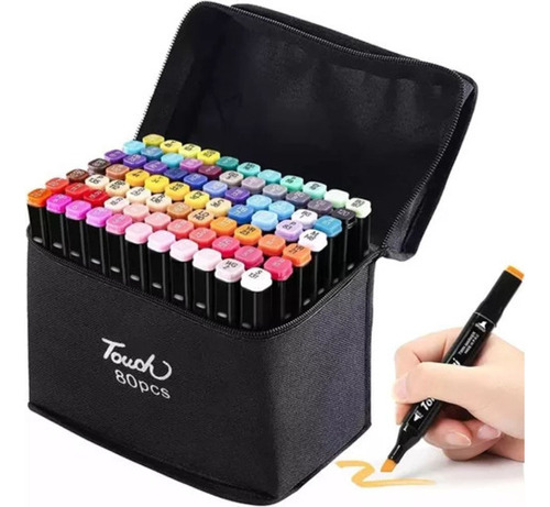 Conjunto de canetas Adkar de ponta dupla, caneta para colorir, 80 peças de lápis, edredom permanente, marcadores coloridos de ponta dupla, marcadores de álcool Adkarshop
