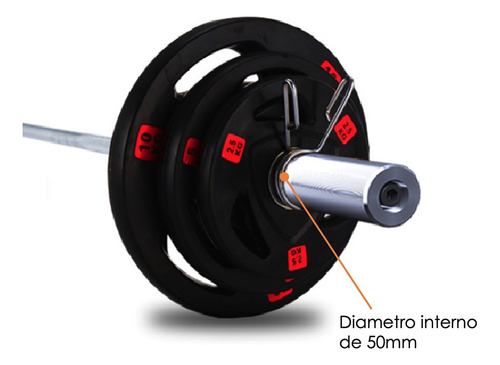 Disco para pesas HVsport HV-RP01 de 20kg de hierro fundido tipo olimpicos color negro pack x 2 unidades