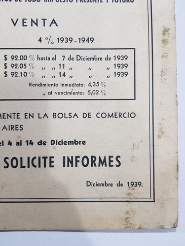 Imagen 7 de 8 de Antiguo Afiche Crédito Argentino Banco Nación 1939 Mag 58065