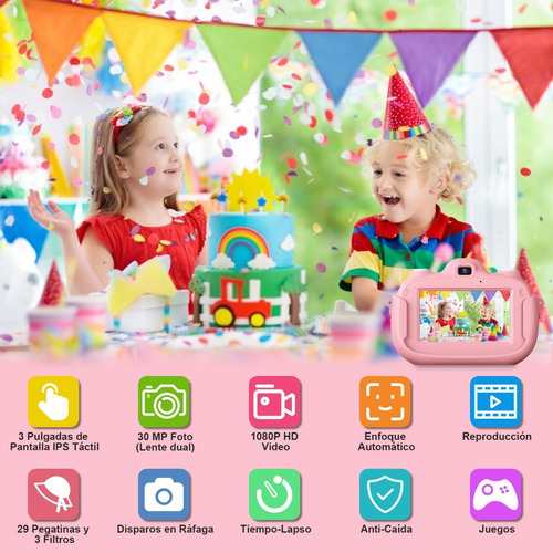 Imagen 6 de 8 de Cámara Digital Video Niño Niña 32gb Lente 1080p