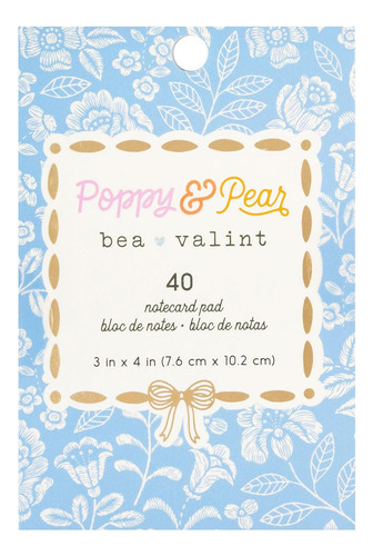 Block Notas Papel Bea Valint Poppy Pear Scrapbook Decorar