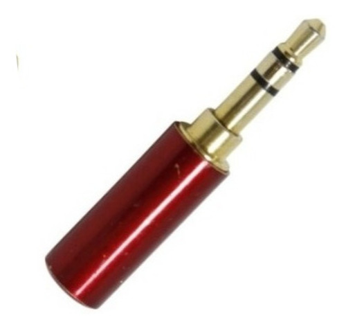Kit 10 Plug Conector P2 Stereo Macho 4mm Datalink Vermelho