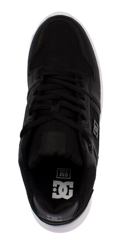 Imagen 4 de 5 de Zapatilla Dc Shoes Modelo Stag Lite Le Cuero Negro Blanco