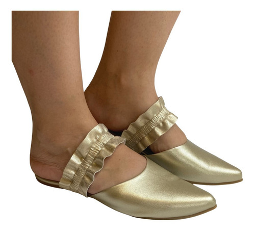 Imagen 2 de 10 de Zapato Flat Dama Felipe Rentería Moda Puntal Olanes