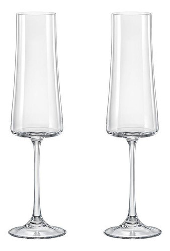 Jogo 2 Taças De Cristal Champagne 210 Ml Linha Xtra Bohemia