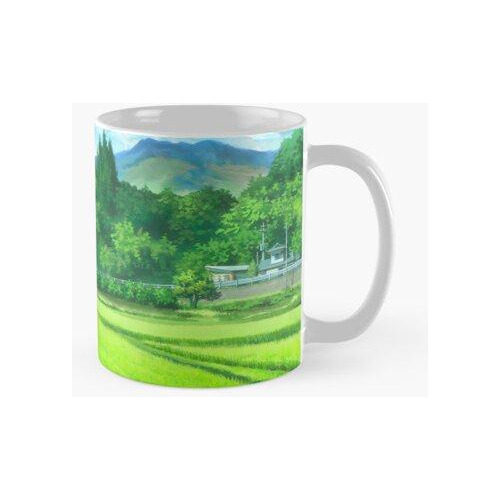 Taza Paisaje De Campo De Anime Calidad Premium