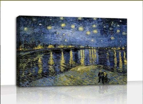 Cuadro, Lienzo, Noche Estrellada Ródano Van Gogh 75x160cm