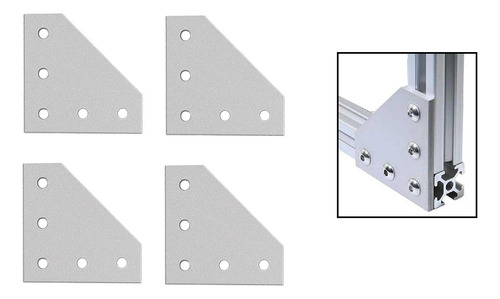 4 Placa Para Union De Perfil De Aluminio 20 Mm 2020 Esquina