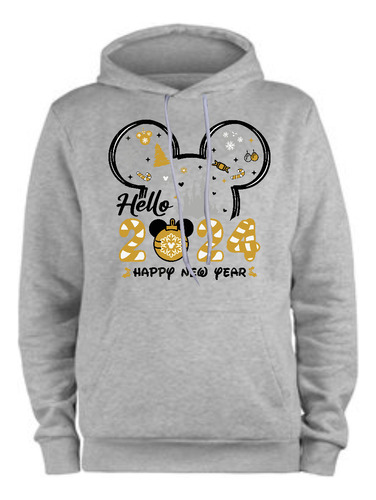 Buzos Hoodies Happy New Year Mickey Mouse Disney Feliz Año