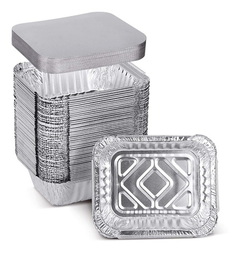 Imagen 3 de 3 de Envase Aluminio C20 C/ Tapa Termolaminada Pack 40 Bandejas
