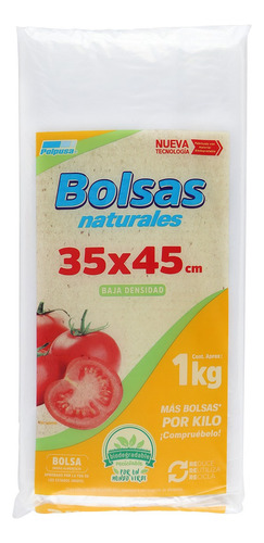 Bulto 25 Kg Bolsa Natural Transparente Bio Medidas 35 X 45 Cm - Cal. 125