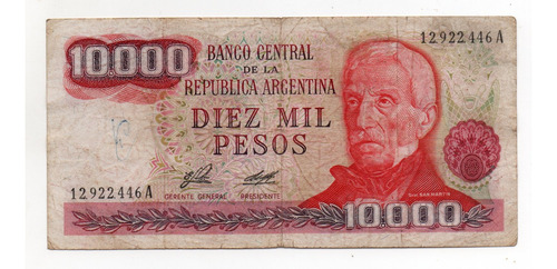 Billete Argentina 10000 Pesos Ley Bottero 2478