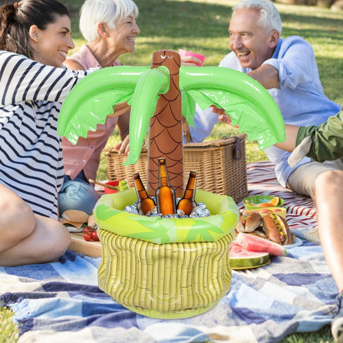 . Hielera Inflable Palmera For Piscina Playa Fiestas Juegos