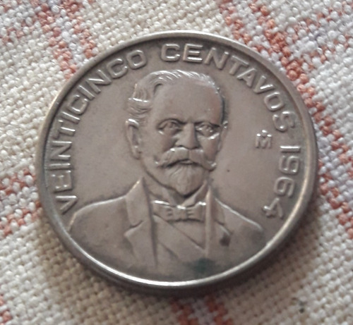 Moneda 25 Centavos Mexicanos 1964