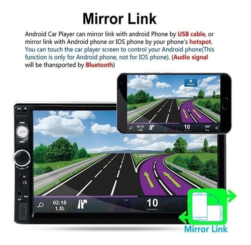 Autoestéreo 7010b Mirror Link Con Pantalla Táctil Bt Aux