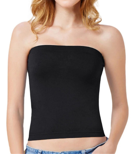 Top Microfibra Ajustado Strapless Mujer