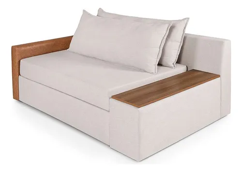 comprar Sofá-cama Casal 2 Lugares Com Baú Lateral Panamá Linho Ge... Cor Gelo
