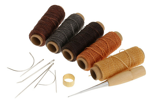 14 Piezas / Set Hilo Encerado De Cuero Hilo De Coser Agujas