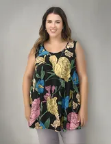 Comprar Musculosa Mujer Talle Grande Estampada Lisa Evase Seda Fria 