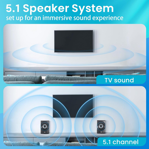 Acoustic Audio Aa5172 700w Bluetooth Home Theater 5.1 S...