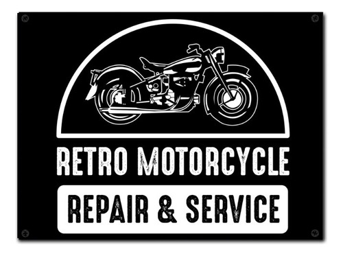 #899 - Cuadro Vintage - Moto Service Garage Retro No Chapa