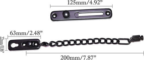. 2 Piezas Cadena Antirrobo Cadena De Seguridad For Puertas