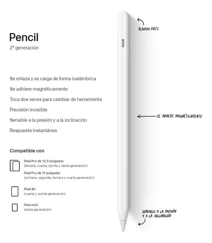 Lapiz Óptico Activo Para Apple iPad Pro Air Mini Pencil 2gen