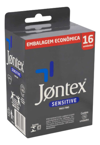 16 Camisinha Preservativo Sensitive Jontex + Fino E Sensivel