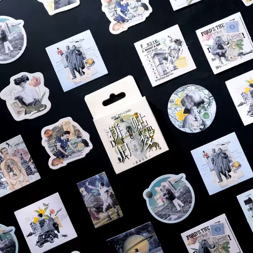 46 Stickers Cajita Old Dream Collage Journaling Scrapbooking