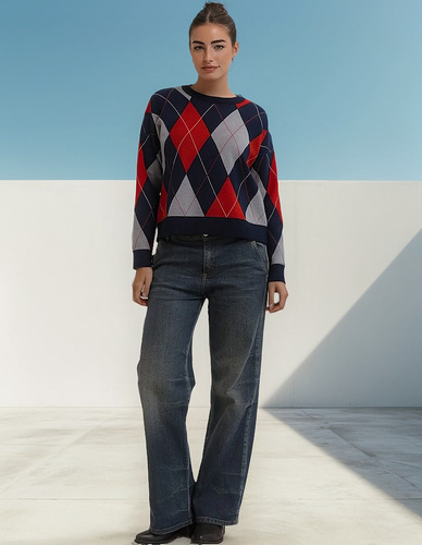 Sweater De Bremer Doble Tejido - Rombos