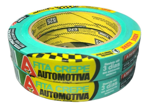 Fita Crepe Automotiva Verde Adere 18mm X 50mm Polimento 2 Un